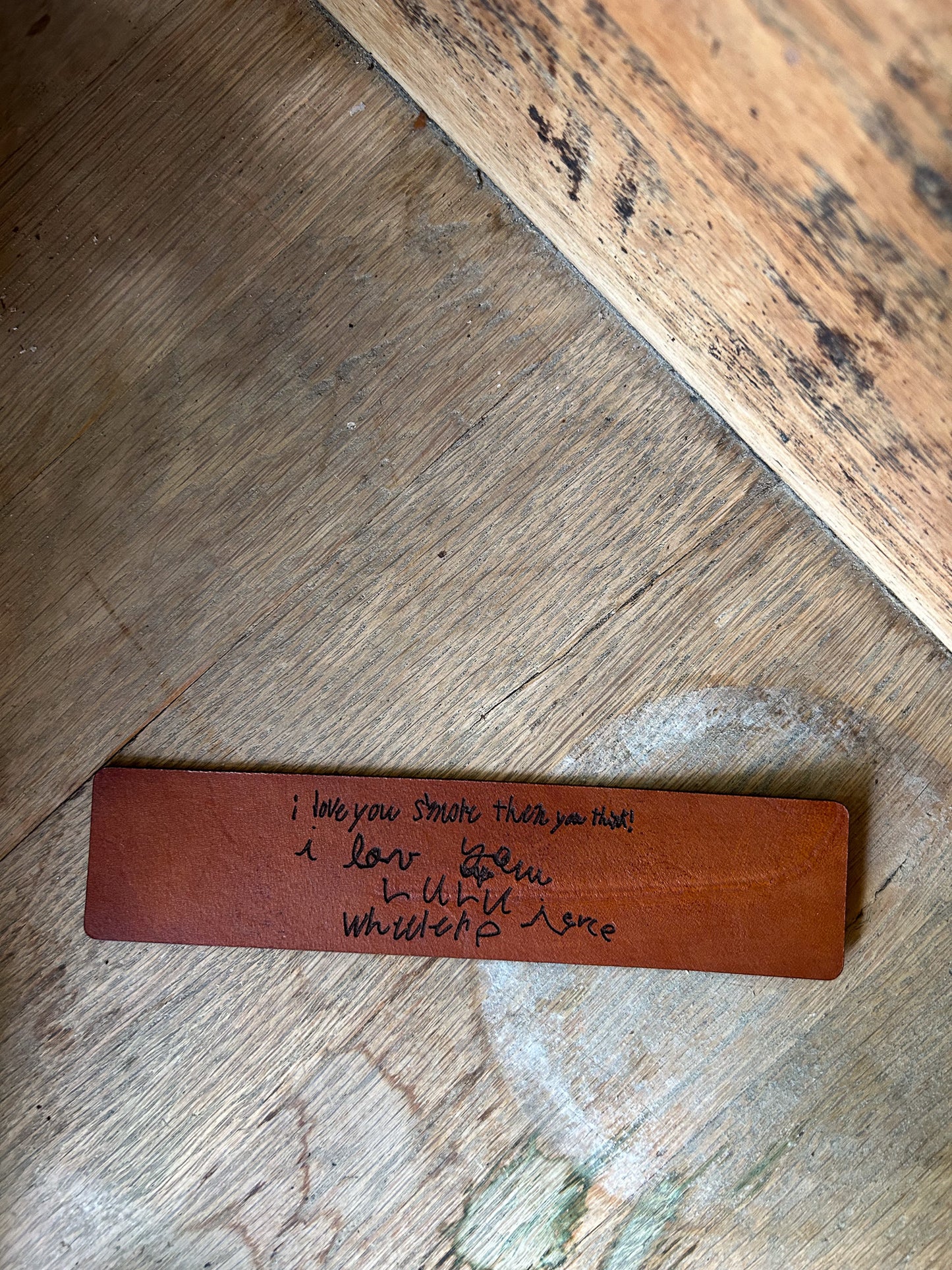 Custom Handwriting Leather Bookmark