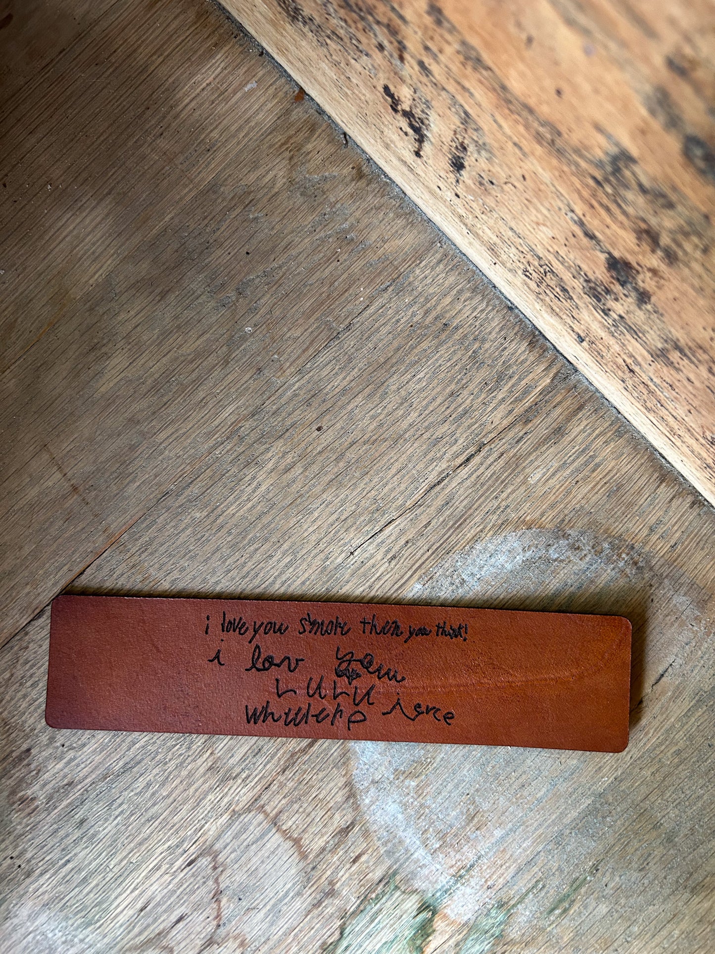 Custom Handwriting Leather Bookmark
