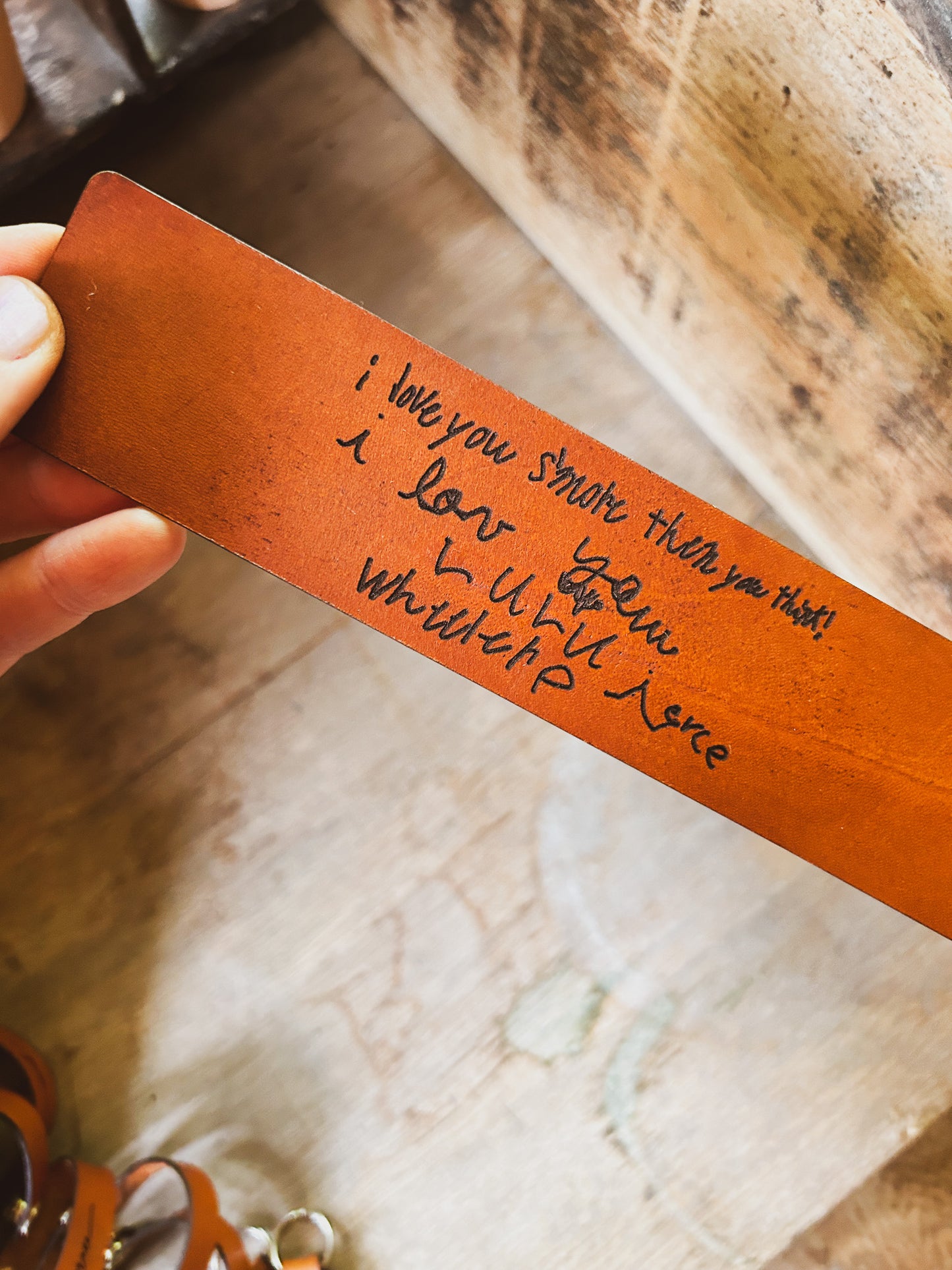 Custom Handwriting Leather Bookmark