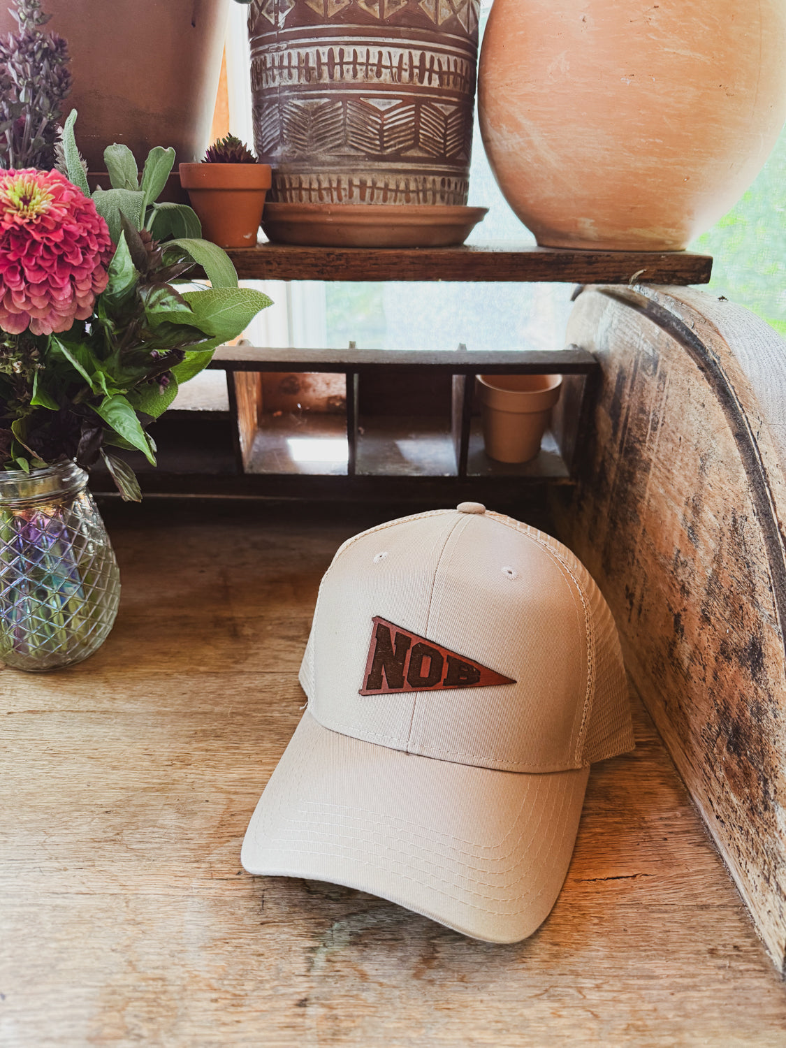 NOB Pennant on Kahki Baseball Hat