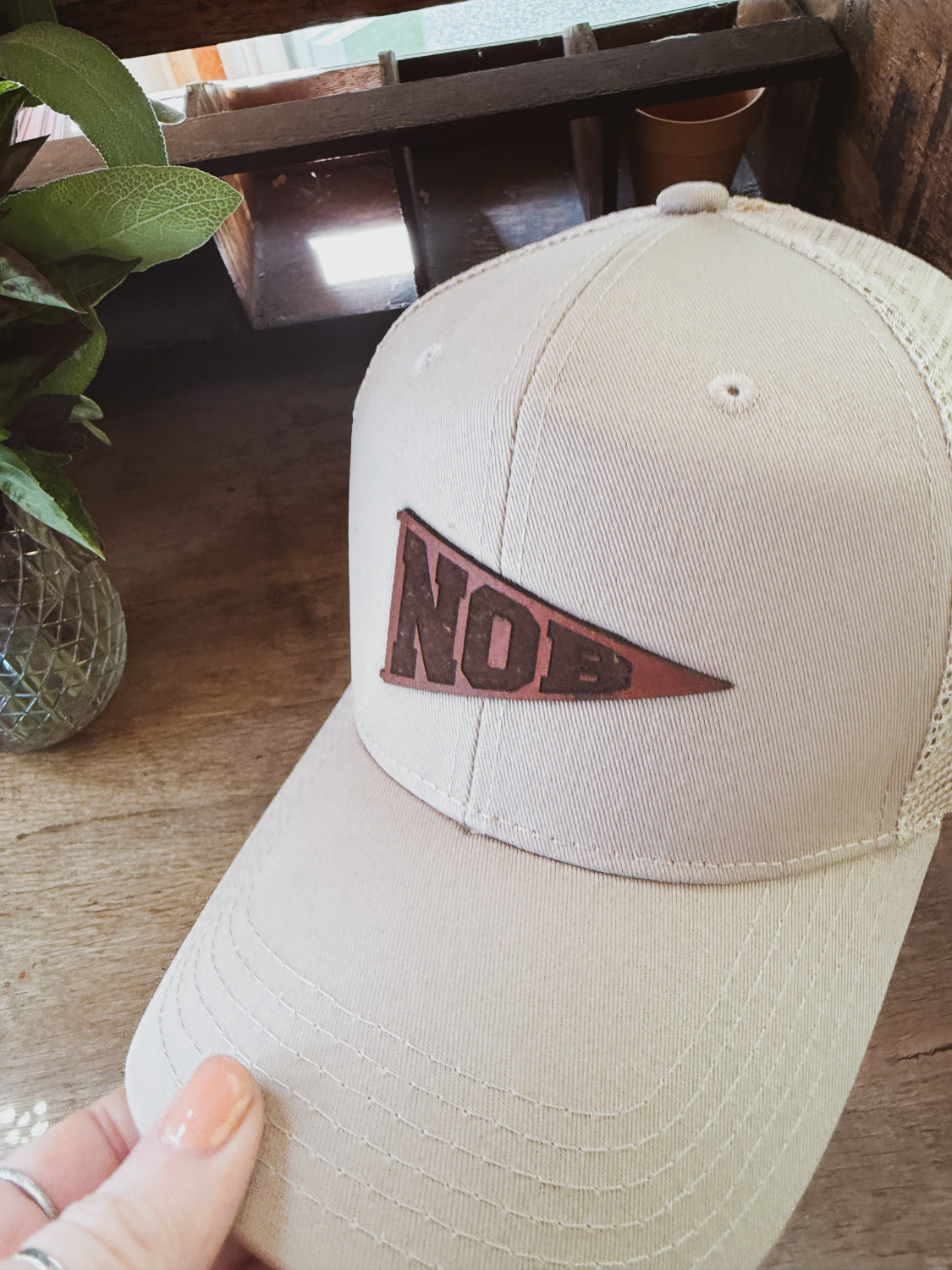 NOB Pennant on Kahki Baseball Hat