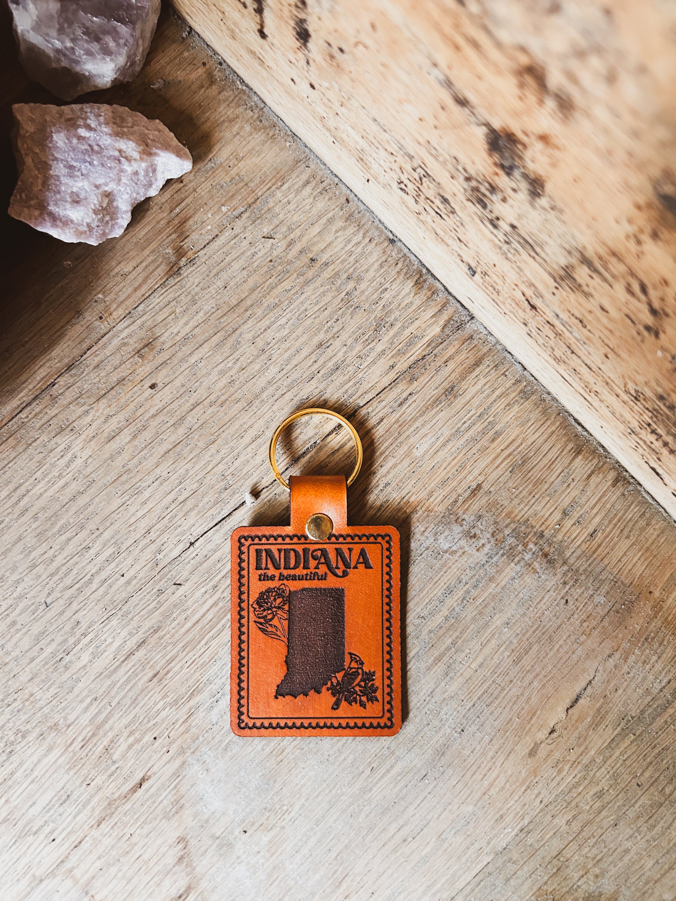 Indiana Stamp Keychain – Left Grain®