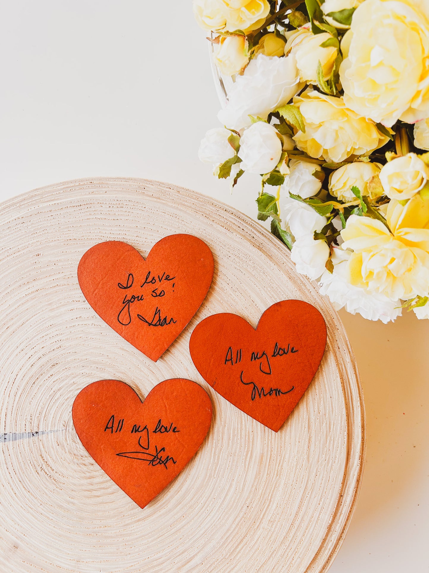 Personalized Heart Shaped Leather Bookmark