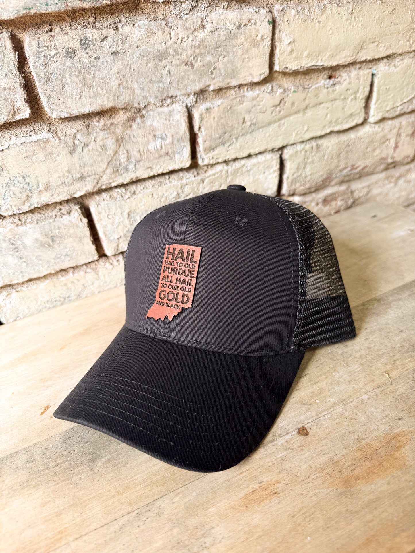 Purdue - Hail Purdue Indiana Leather Patch Hat