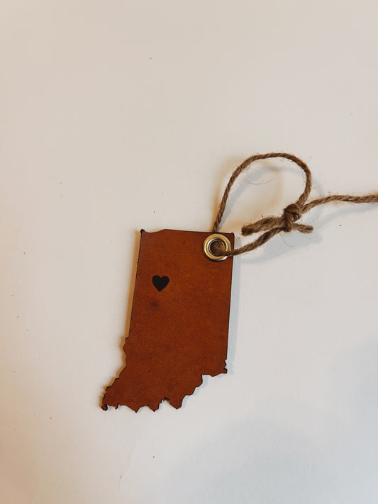 Indiana State Ornament - Heart Over City