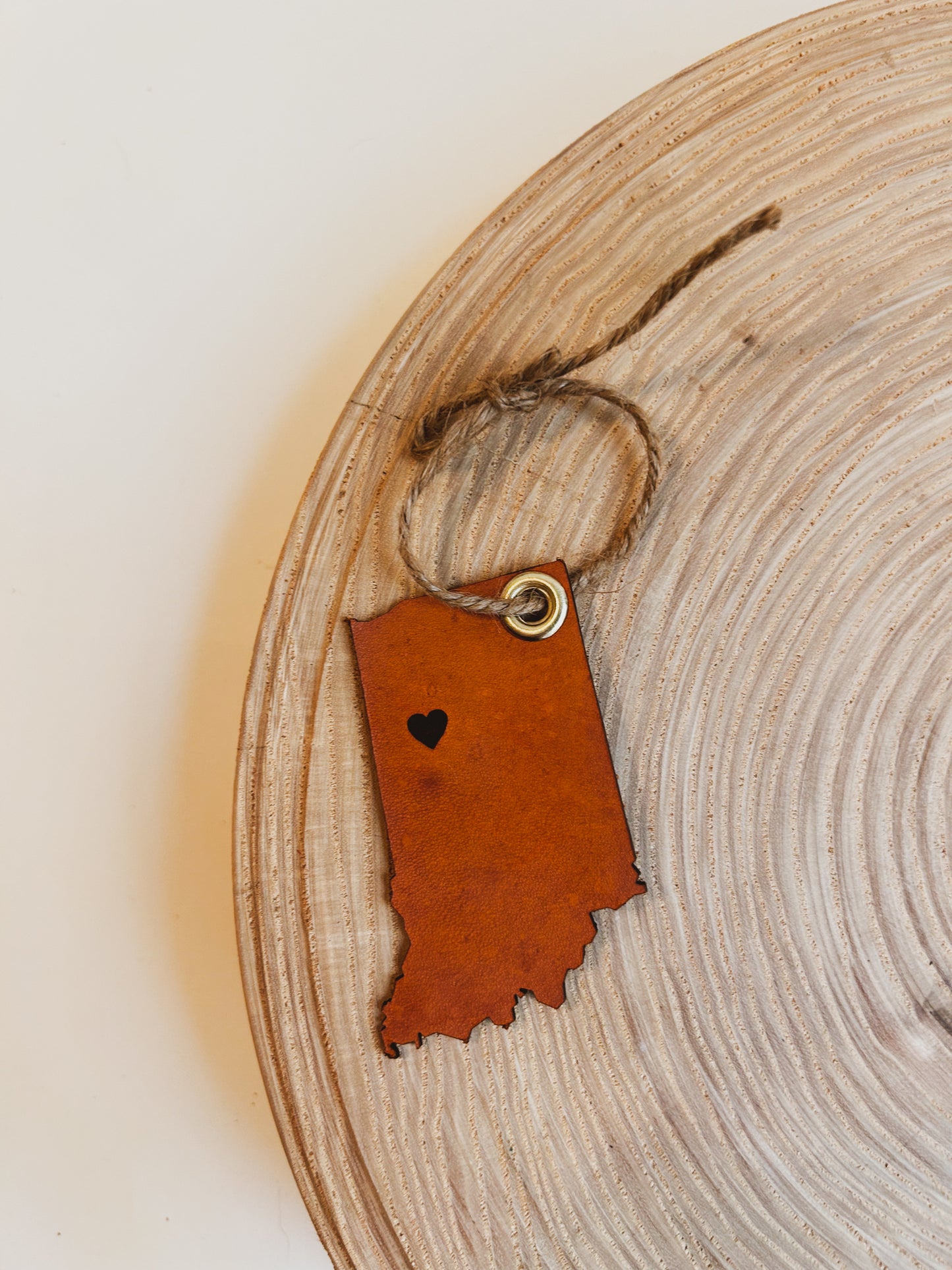 Indiana State Ornament - Heart Over City