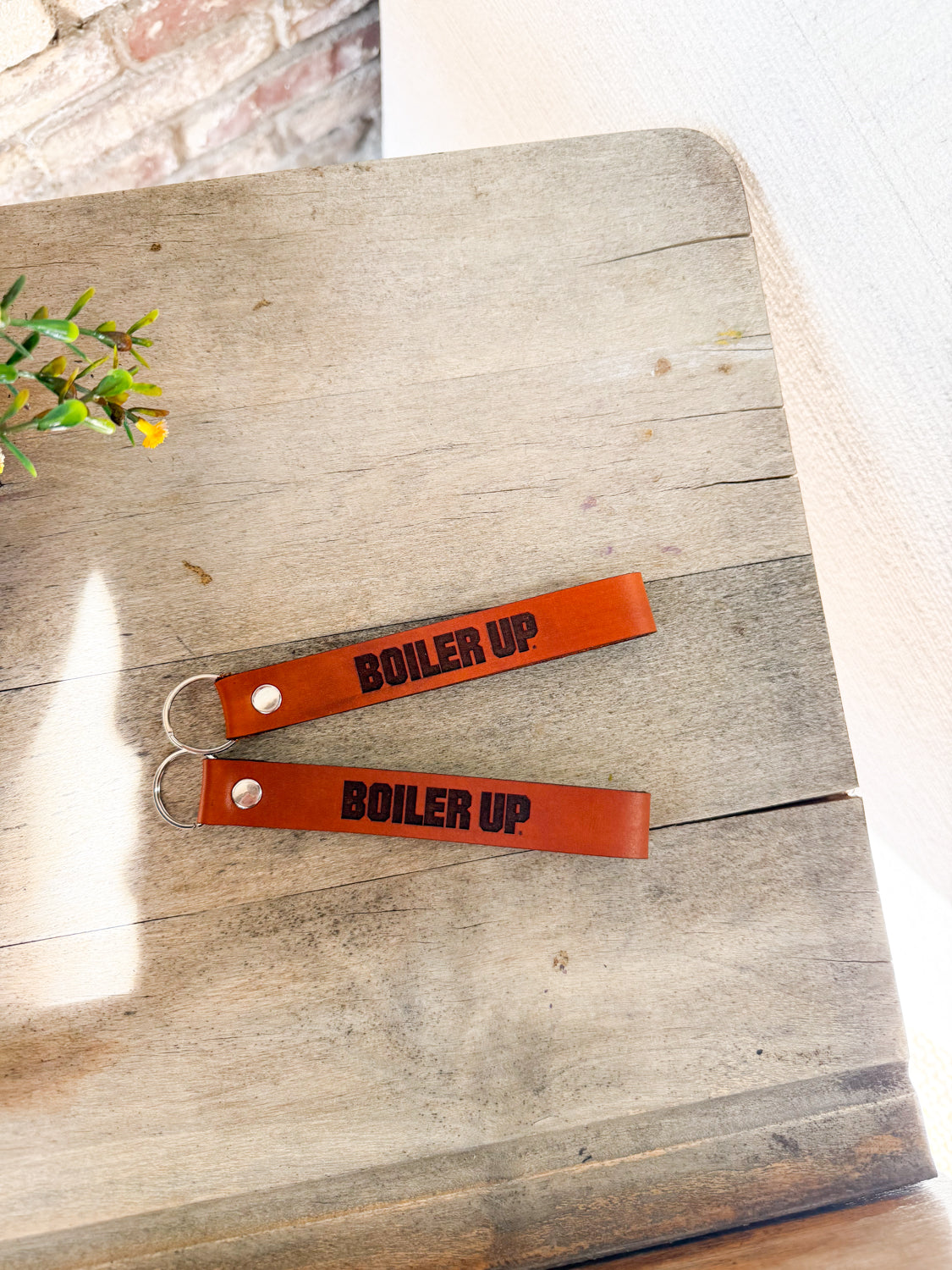 Purdue Boiler Up Leather Wristlet Keychain