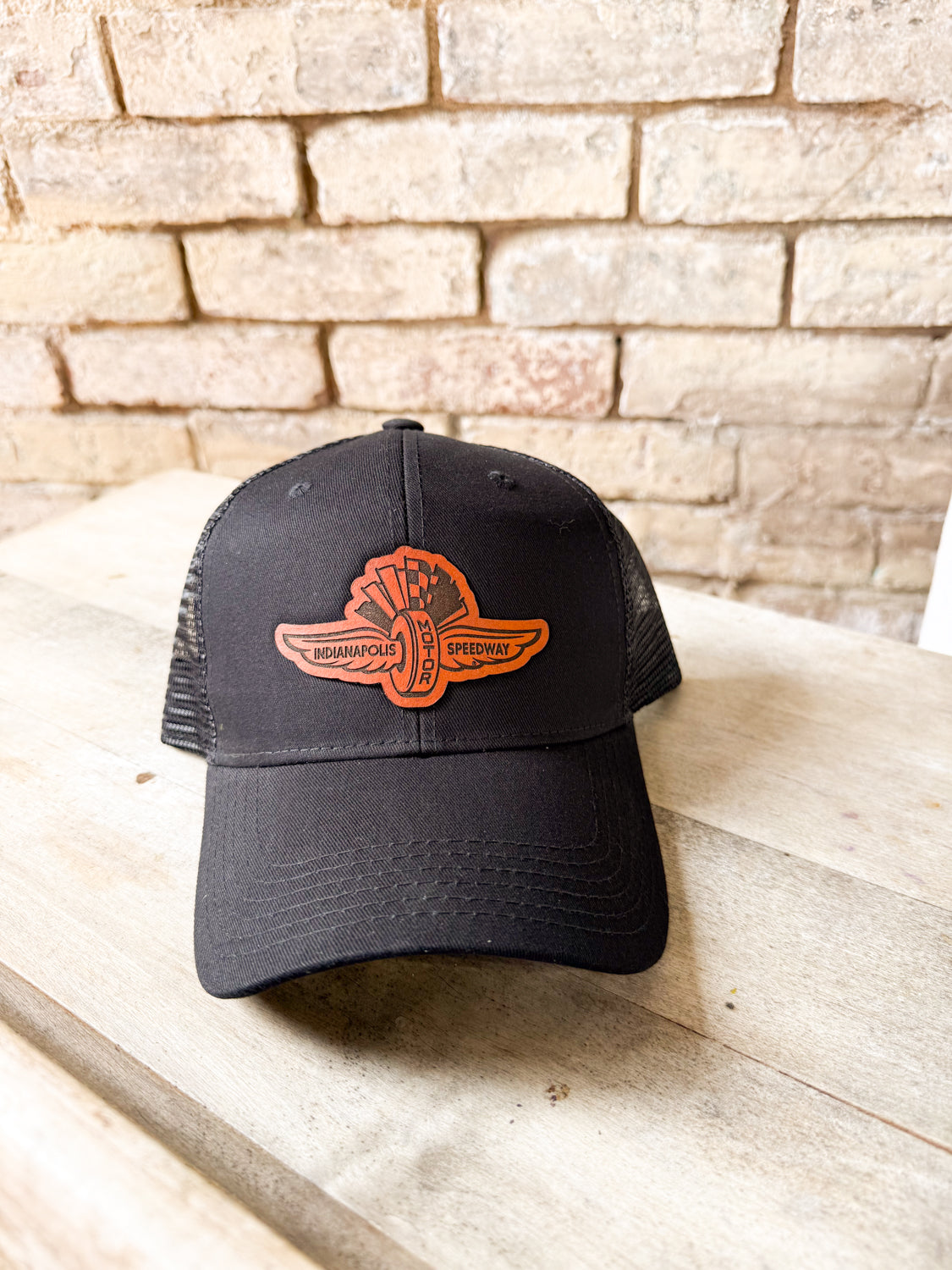 IMS Wings Leather Patch on Black Baseball Hat