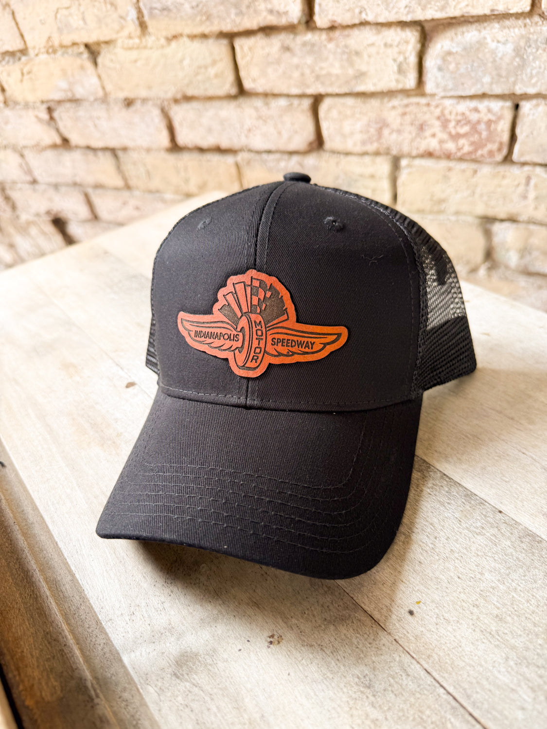 IMS Wings Leather Patch on Black Baseball Hat