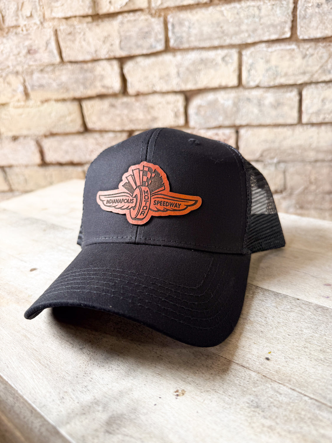 IMS Wings Leather Patch on Black Baseball Hat
