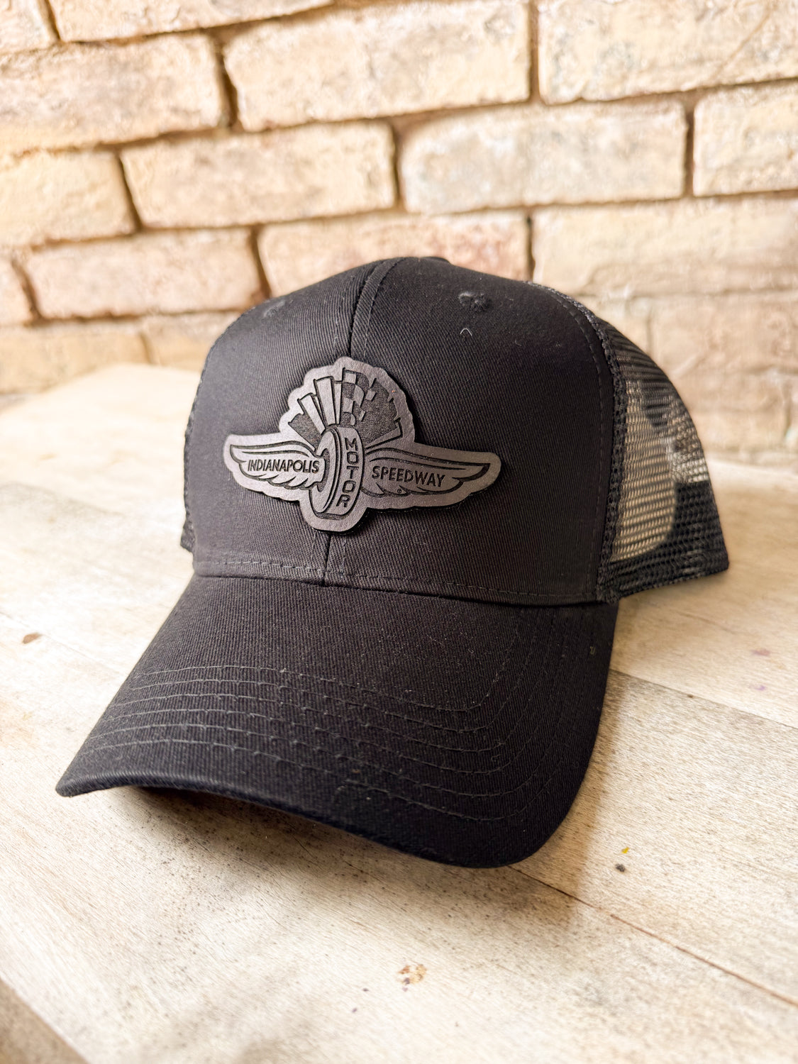 IMS Wings Leather Patch on Black Baseball Hat