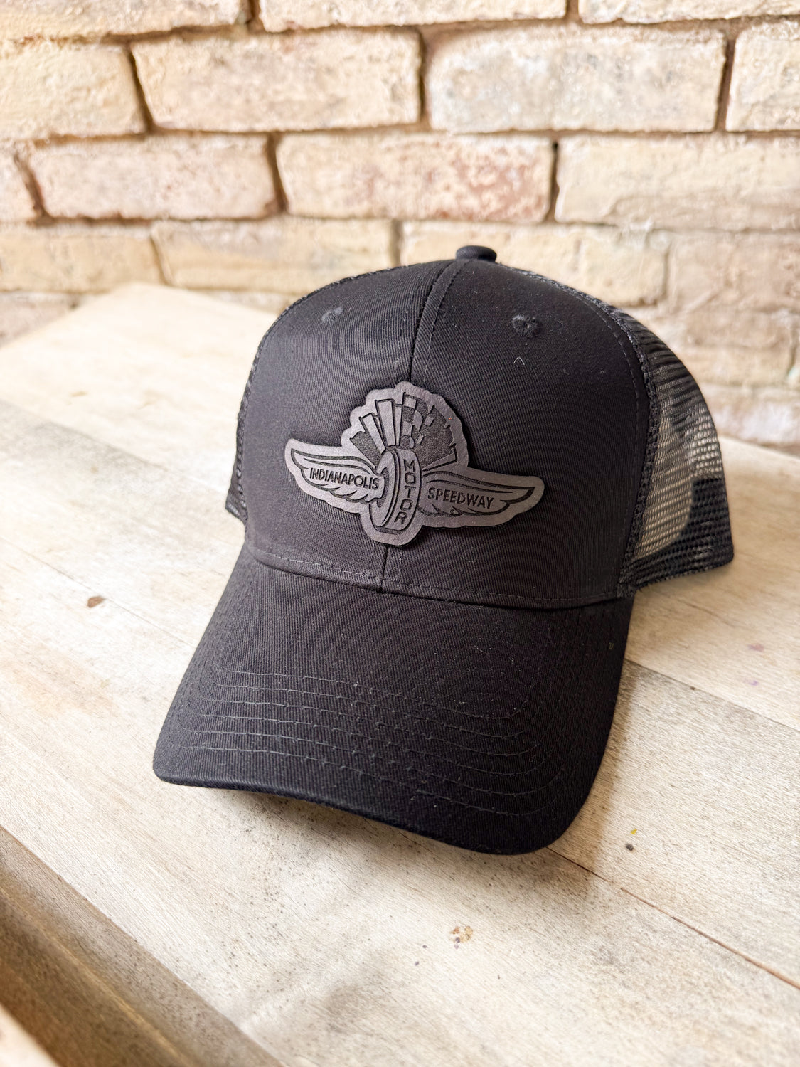 IMS Wings Leather Patch on Black Baseball Hat
