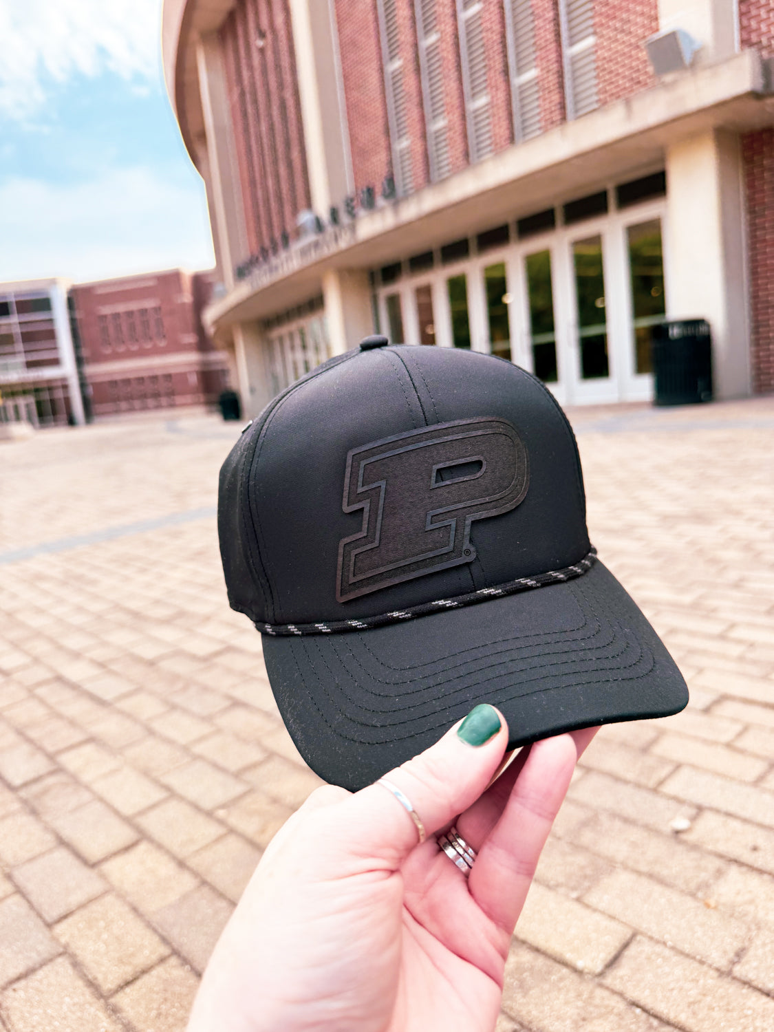 Purdue Motion P Leather Patch Hat - Putty