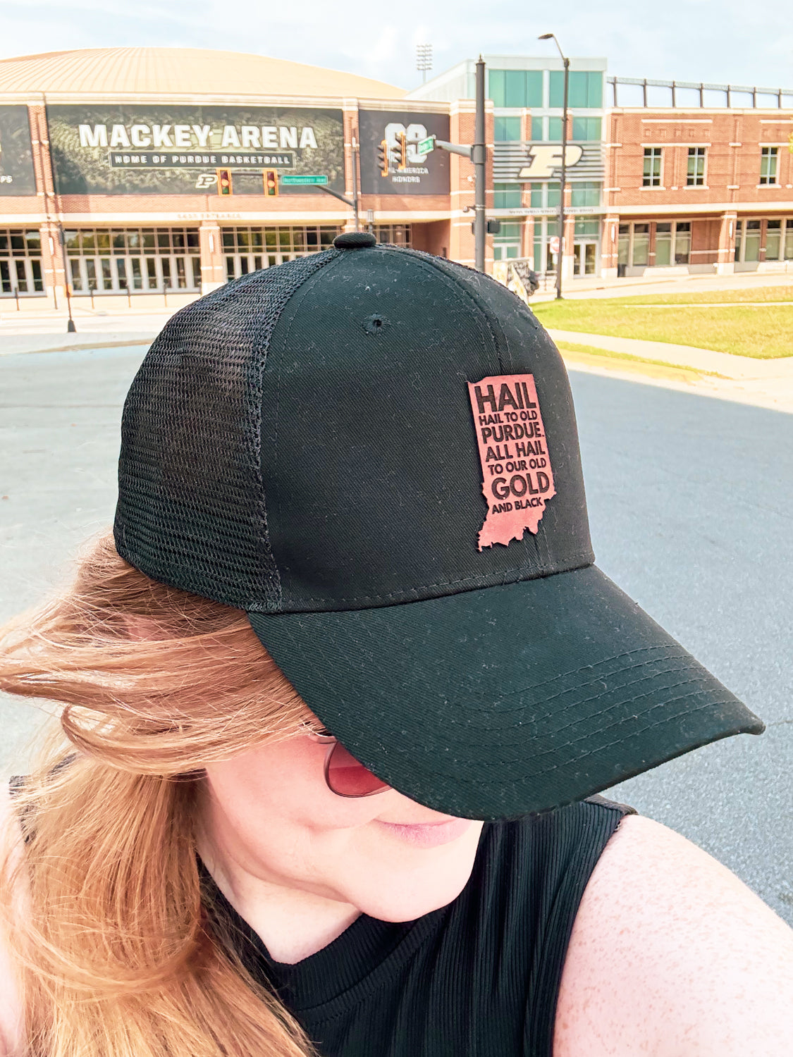 Purdue - Hail Purdue Indiana Leather Patch Hat