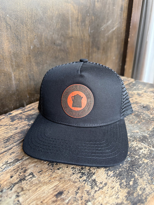 Kids - Custom  Logo Leather Patch Hat - Flat Bill Trucker