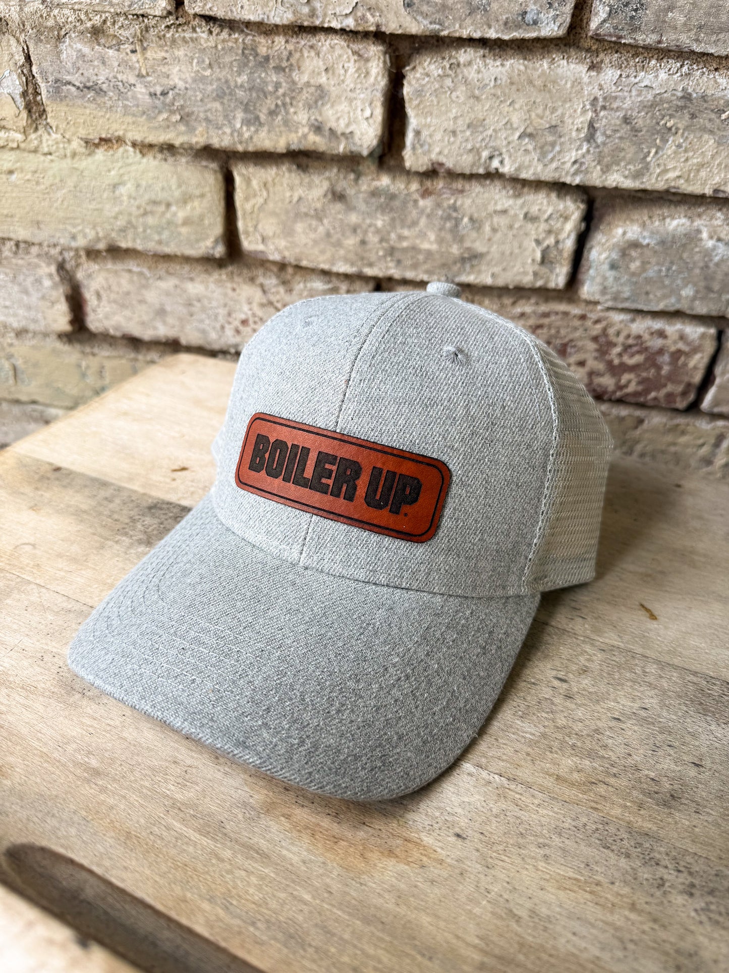 Purdue Boiler Up Patch on Heather Gray Hat