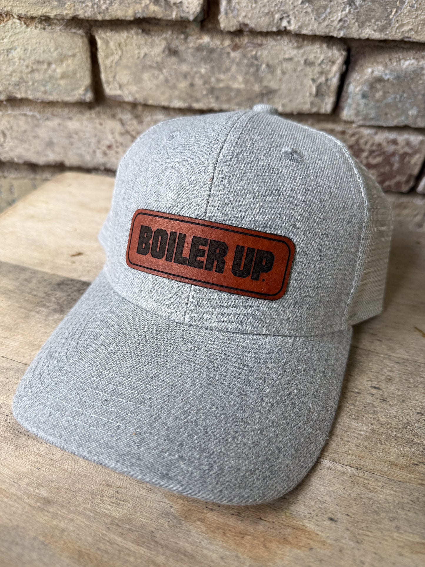 Purdue Boiler Up Patch on Heather Gray Hat