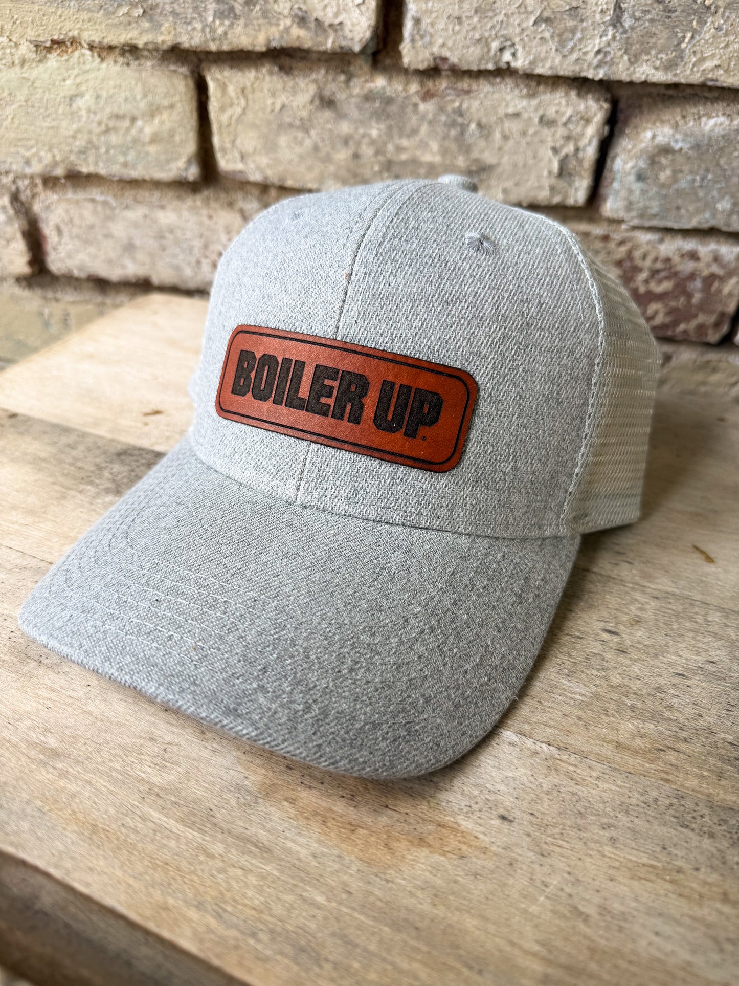 Purdue Boiler Up Patch on Heather Gray Hat