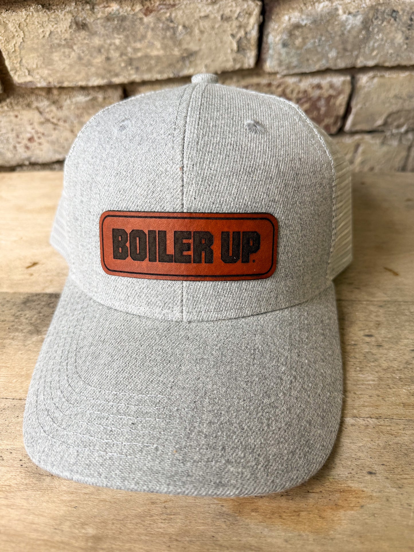 Purdue Boiler Up Patch on Heather Gray Hat