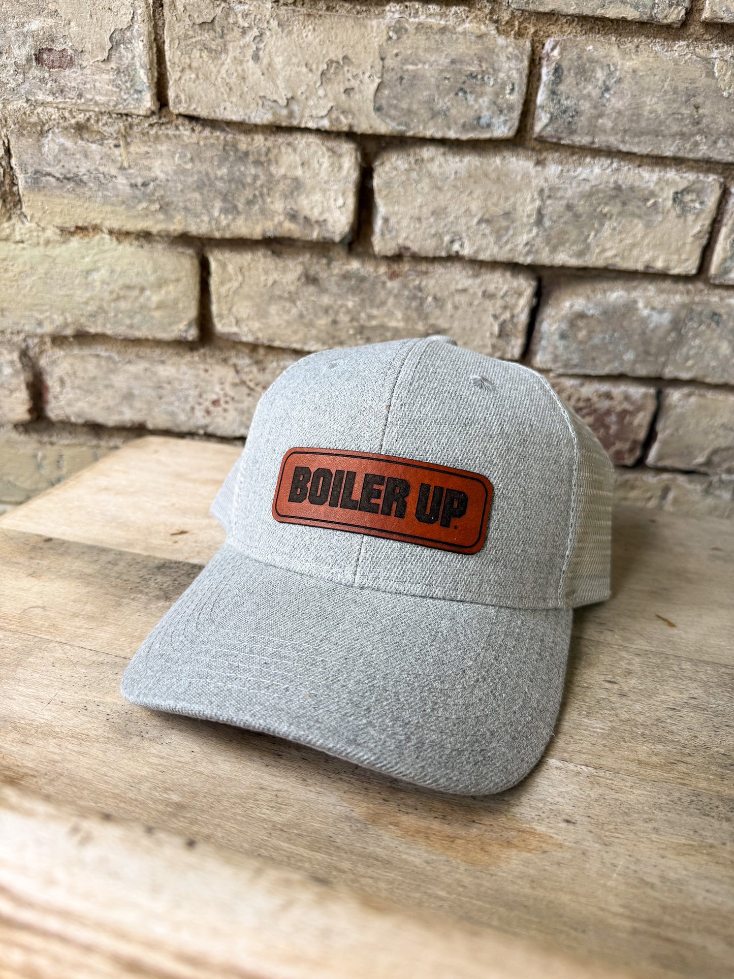 Purdue Boiler Up Patch on Heather Gray Hat