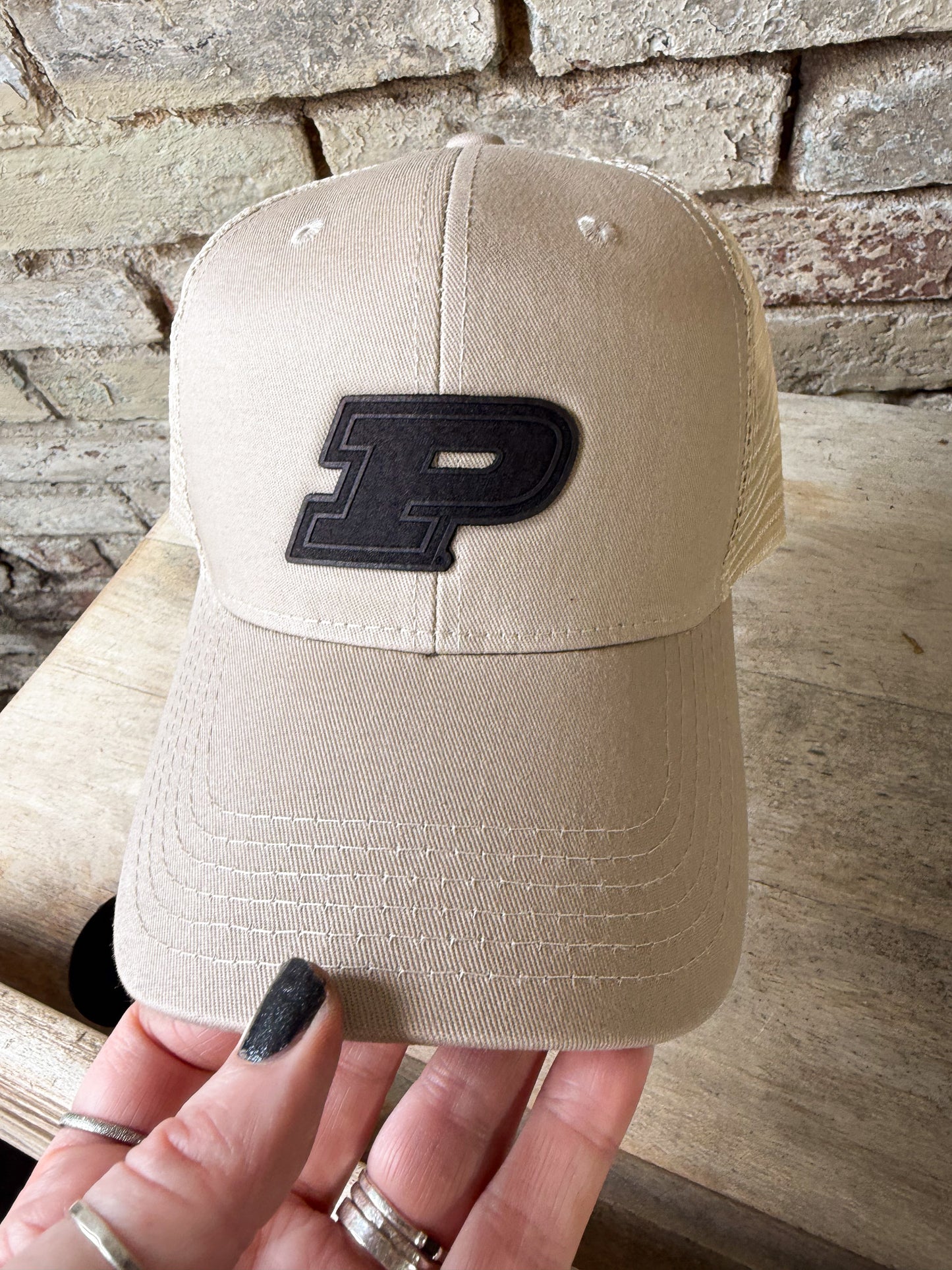 Purdue Motion P Leather Patch Hat – Classic Baseball Hat