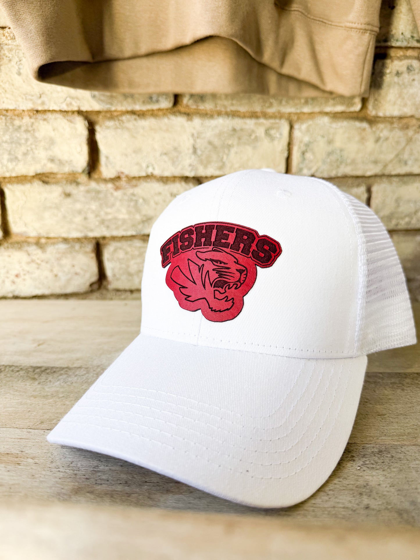 Fishers Tigers White Baseball Hat