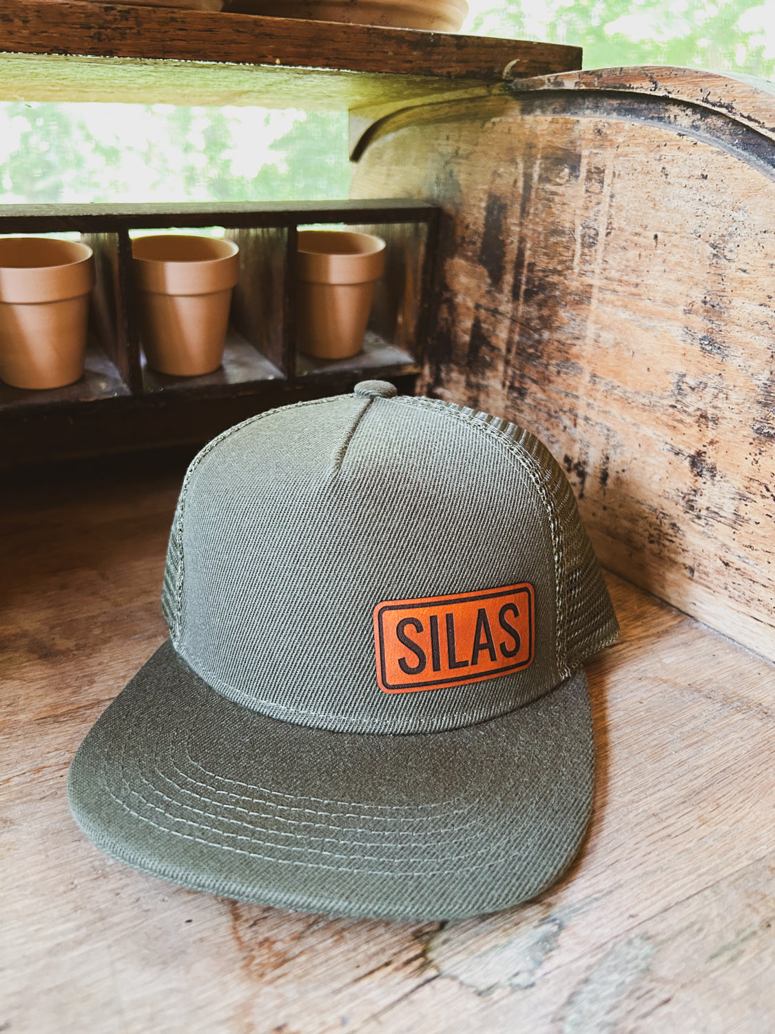 Kids Name Hat - Modern Font - Personalized Leather Patch