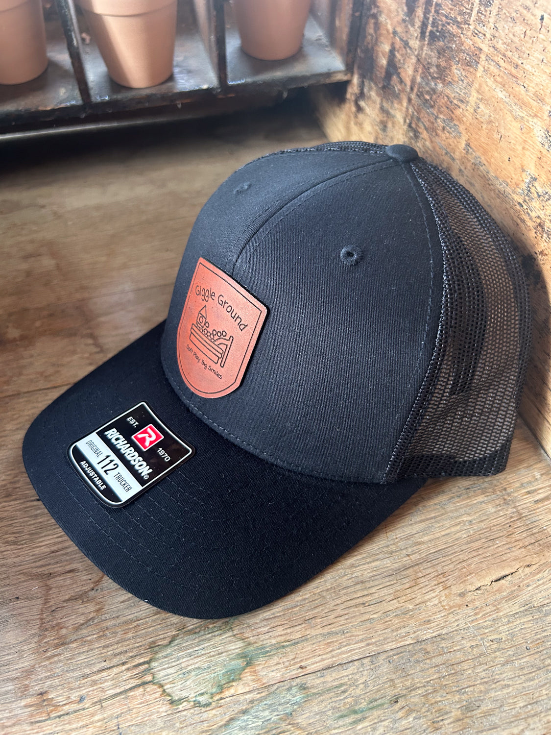 Custom  Logo Leather Patch Hat - on Richardson 112 Hat