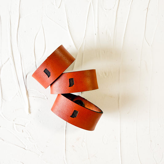 Set of 5 Custom Leather Napkin Rings