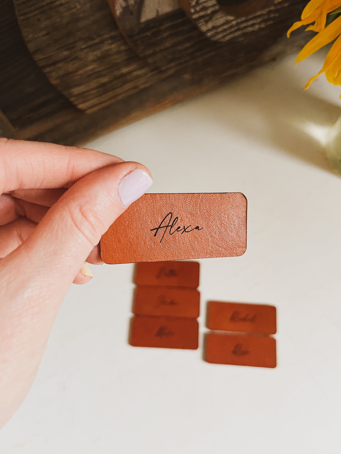 Copy of Leather Place Cards for Table Settings (Small)