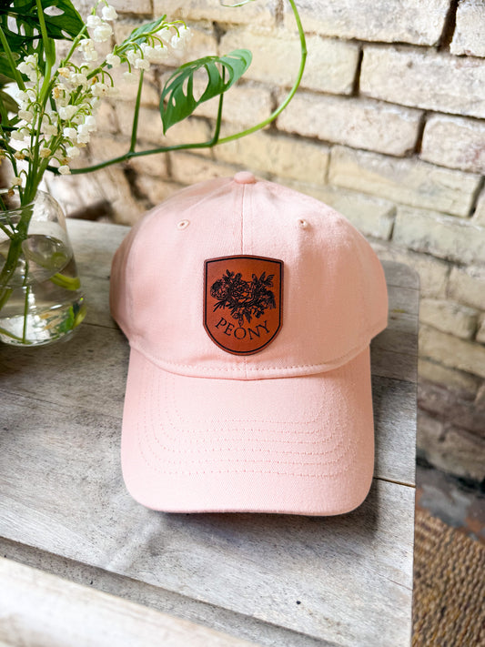 Vintage Peony Leather Patch Hat – Dad Hat