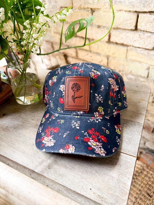 Peony Stamp Patch Hat