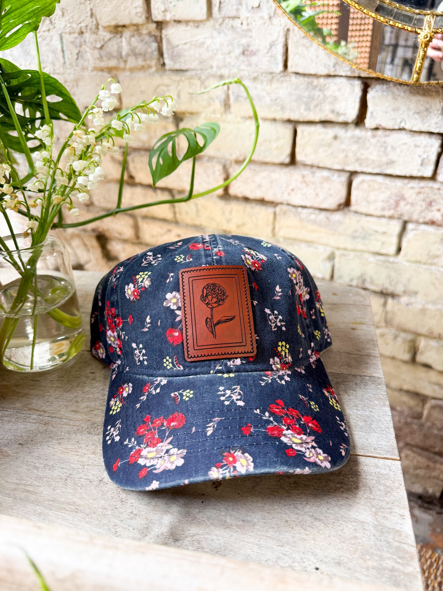 Peony Stamp Patch Hat