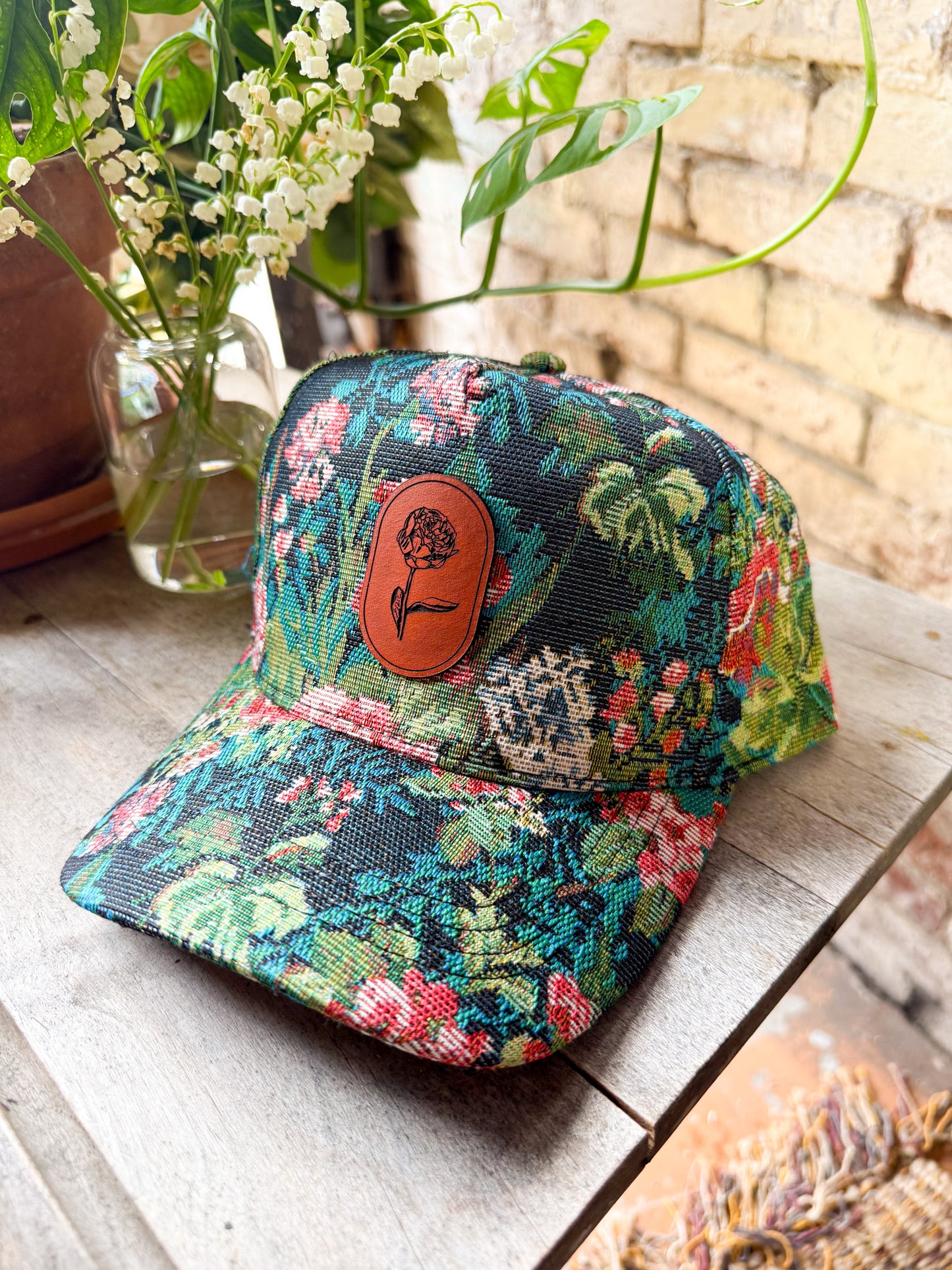 Oval Peony Patch Hat