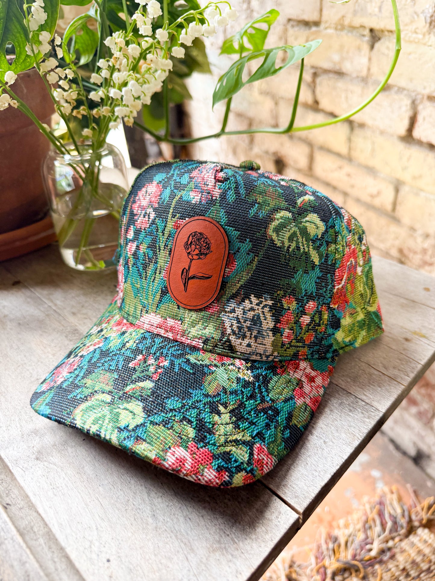 Oval Peony Patch Hat