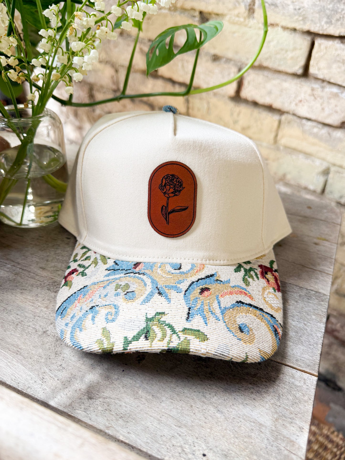 Oval Peony Patch Hat
