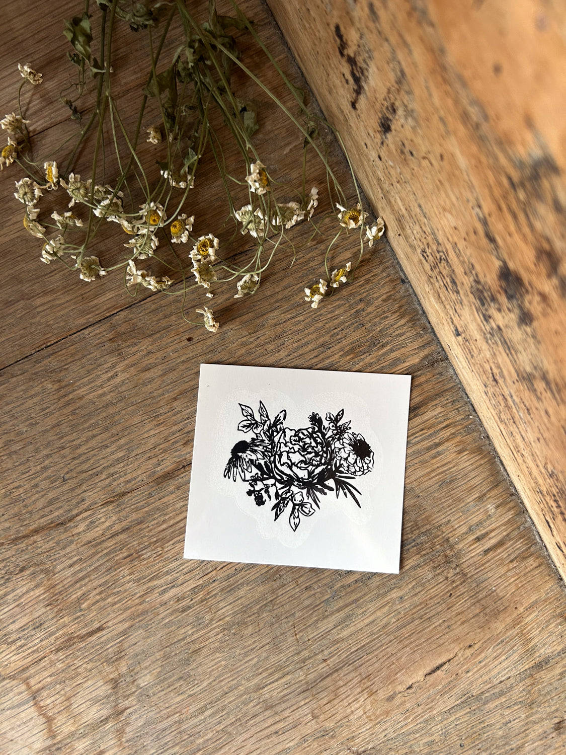 Vintage Flowers Temporary Tattoo