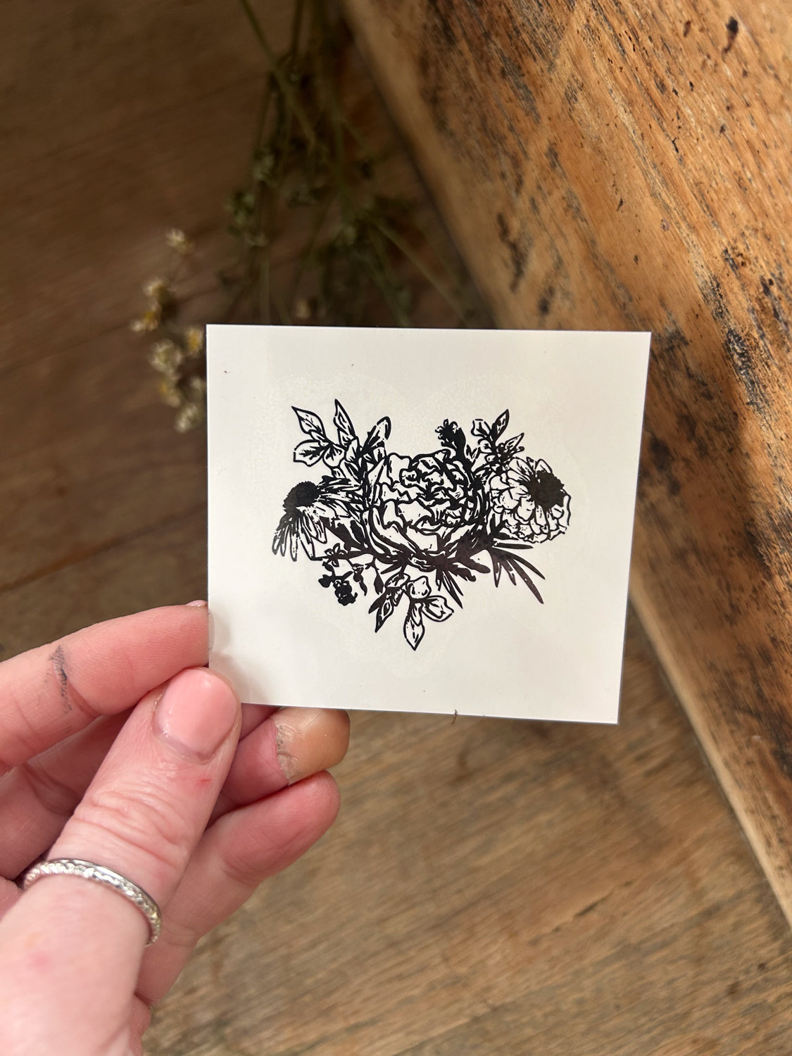 Vintage Flowers Temporary Tattoo