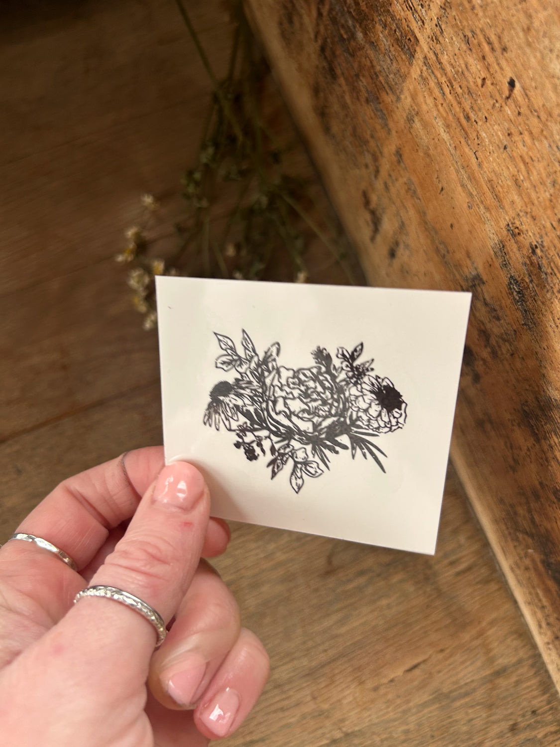 Vintage Flowers Temporary Tattoo