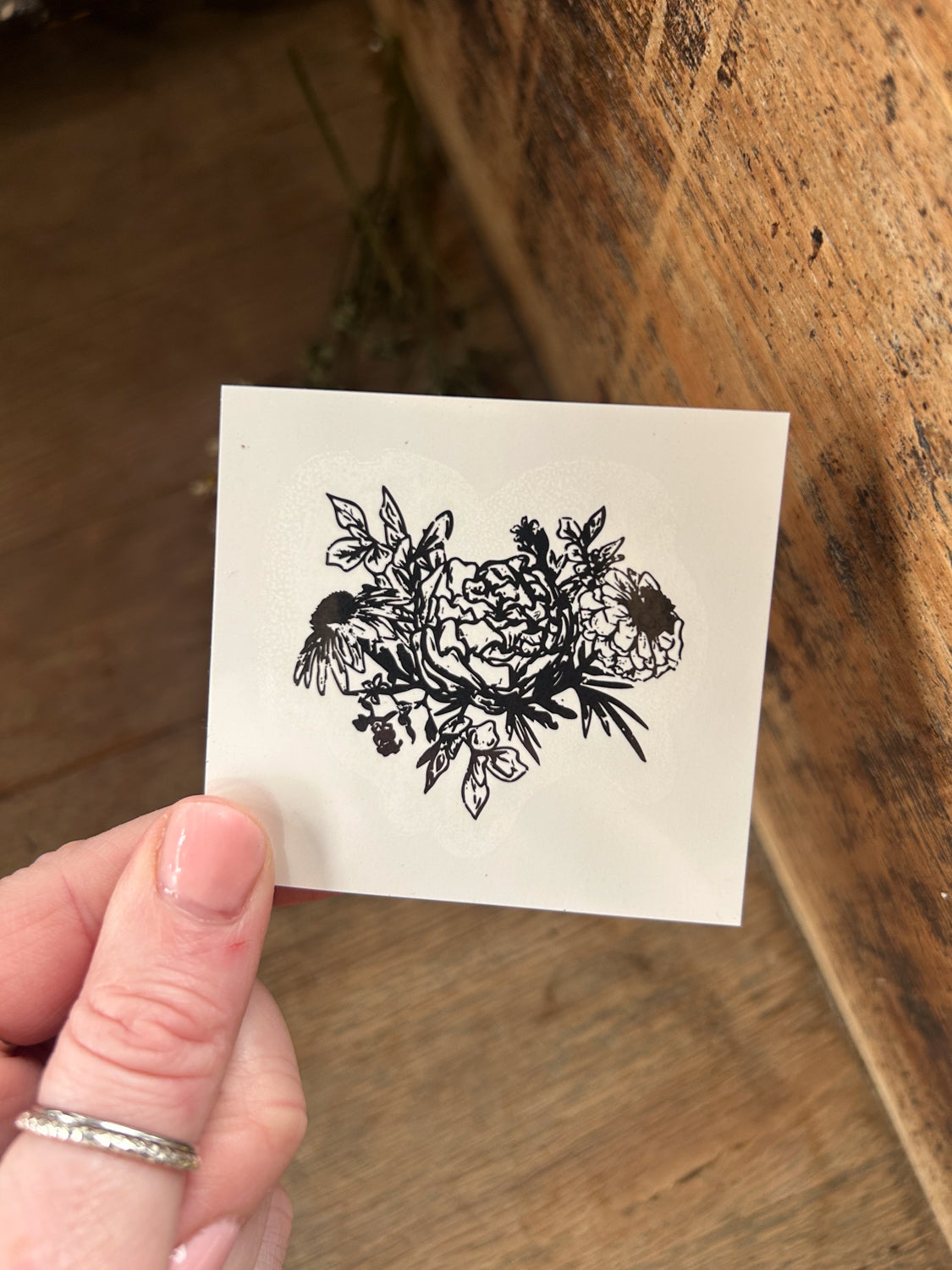 Vintage Flowers Temporary Tattoo