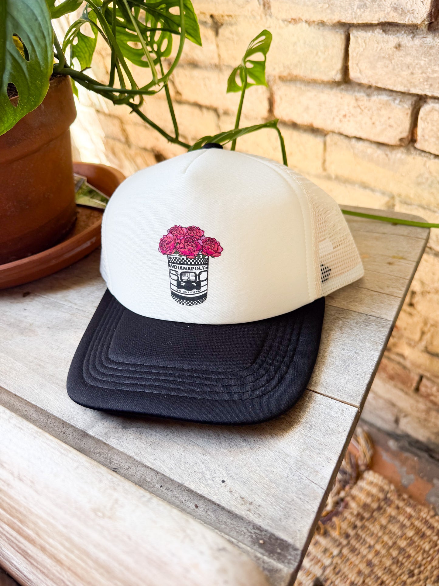 Indy Race Peony Popcorn Tin Hat