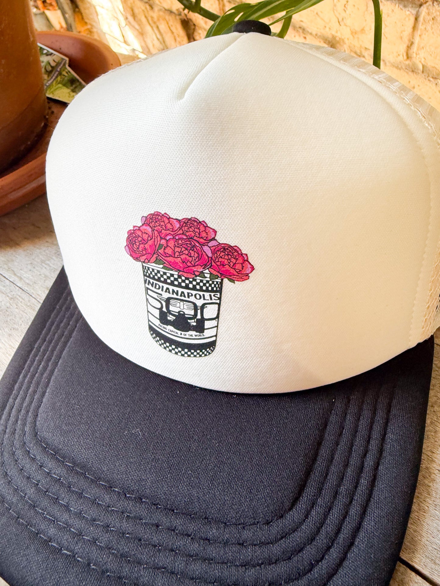 Indy Race Peony Popcorn Tin Hat