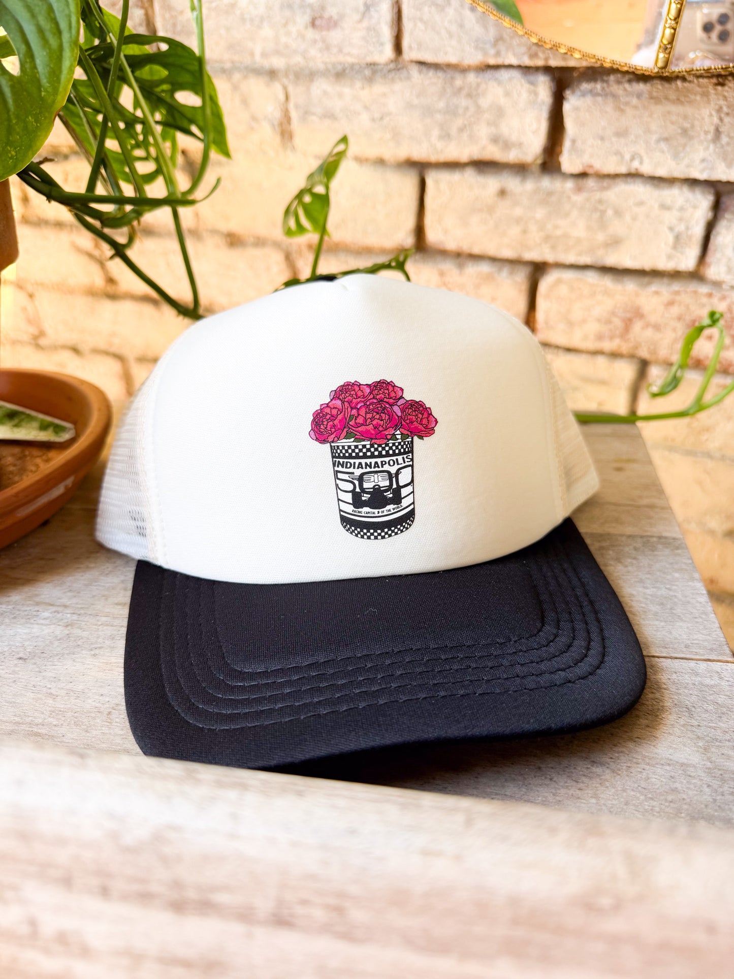 Indy Race Peony Popcorn Tin Hat