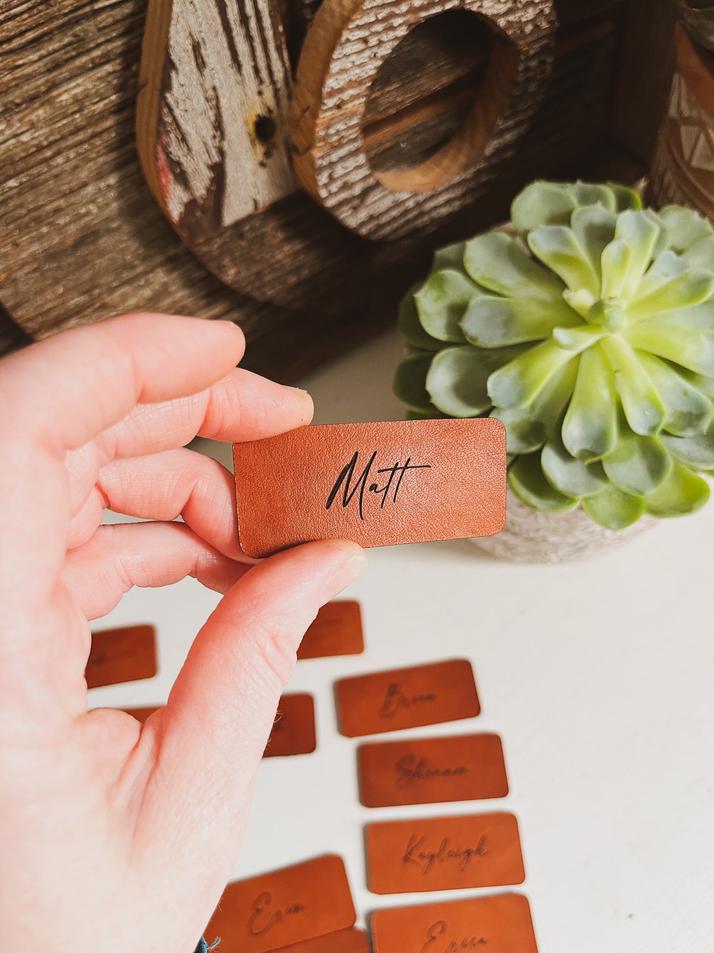 Copy of Leather Place Cards for Table Settings (Small)