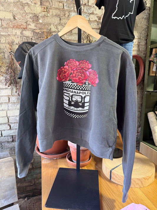 Indy 500 Popcorn Peony Tin Cropped Sweatshirt