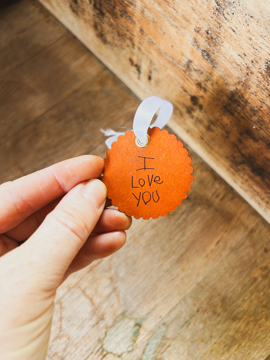 Personalized Leather Bouquet Charms with Handwriting Engraved