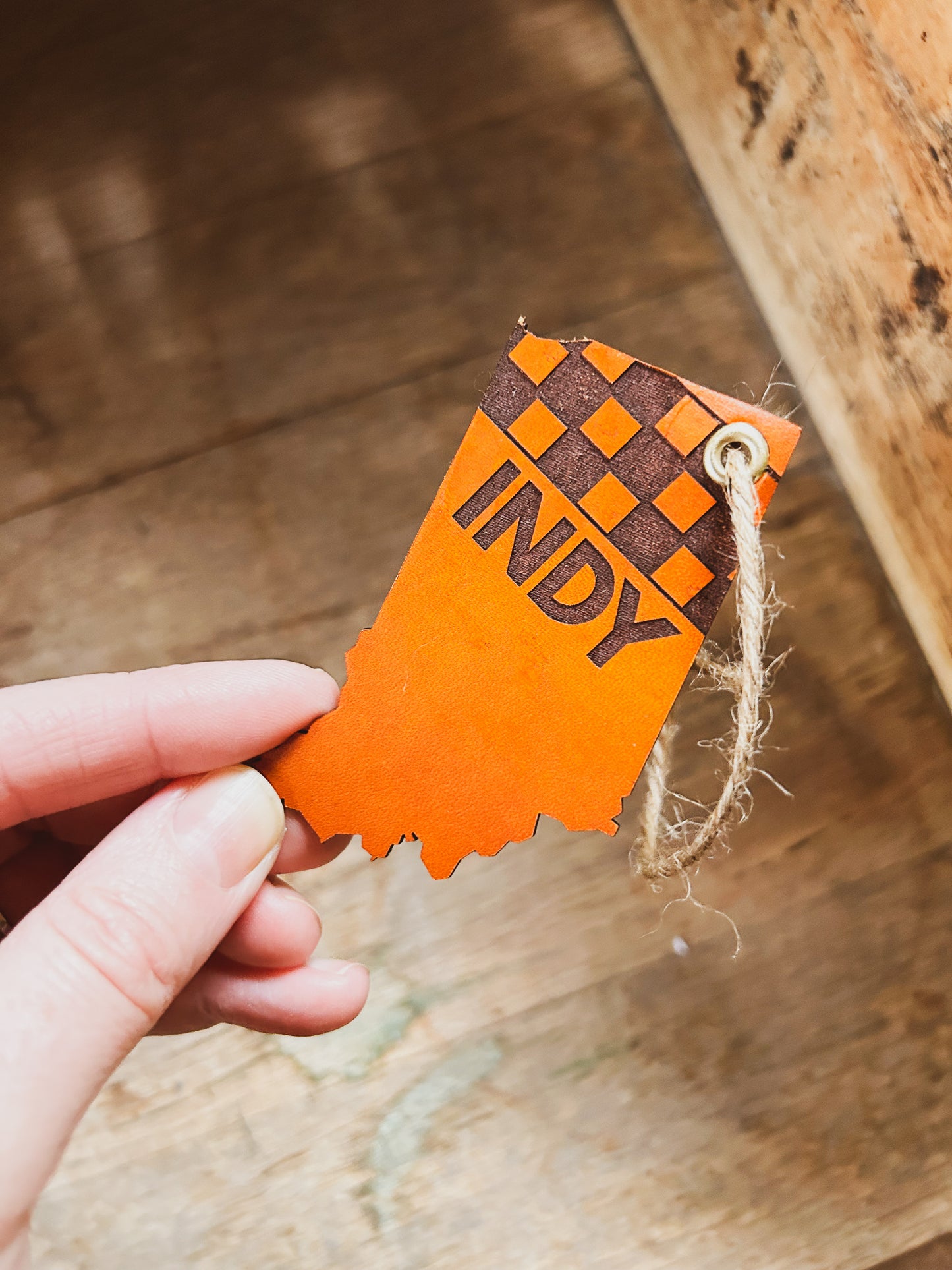 Indiana Racing Leather Ornament