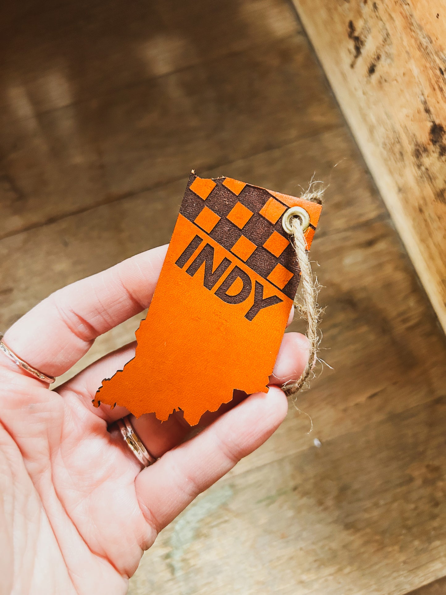 Indiana Racing Leather Ornament