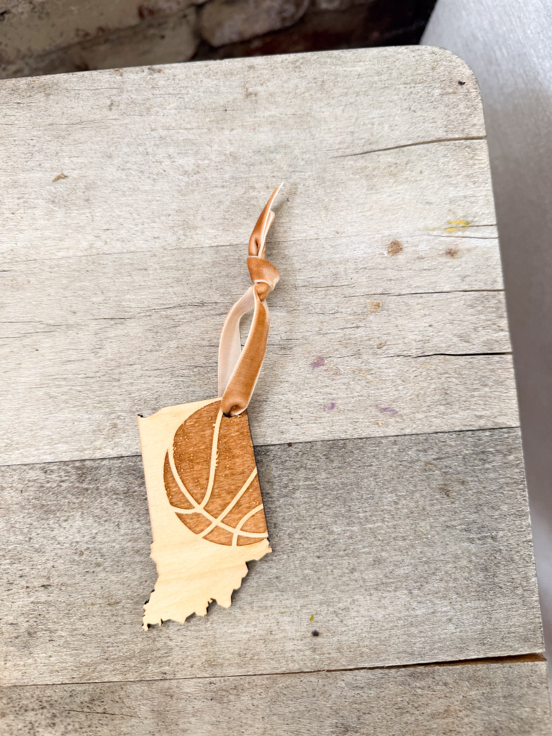 Vintage Basketball Indiana Ornament