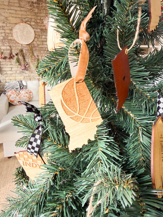 Vintage Basketball Indiana Ornament